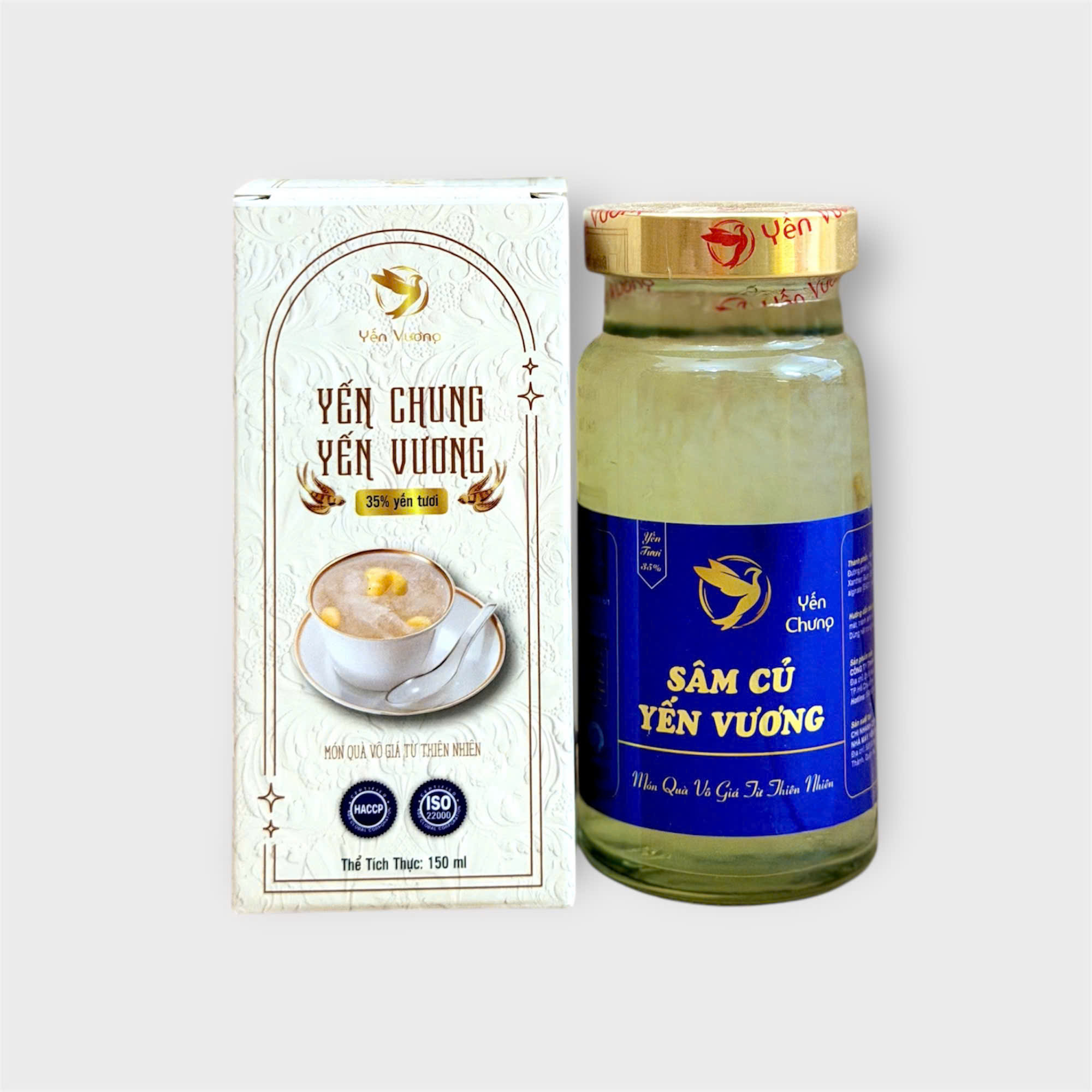 Hũ yến Vương 140ml có hộp Sâm Củ